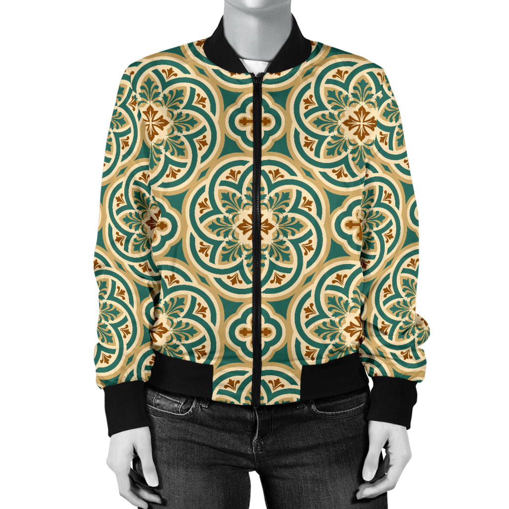 Cross Pattern Print Design 01 Women's Bomber Jacket