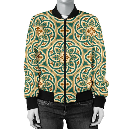 Cross Pattern Print Design 01 Women's Bomber Jacket