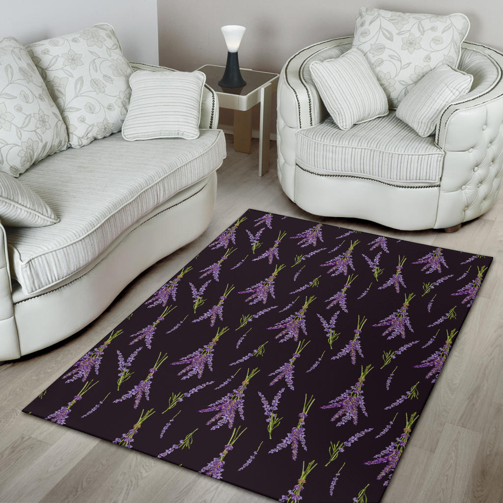 Lavender Pattern Print Design LV05 Area Rugs