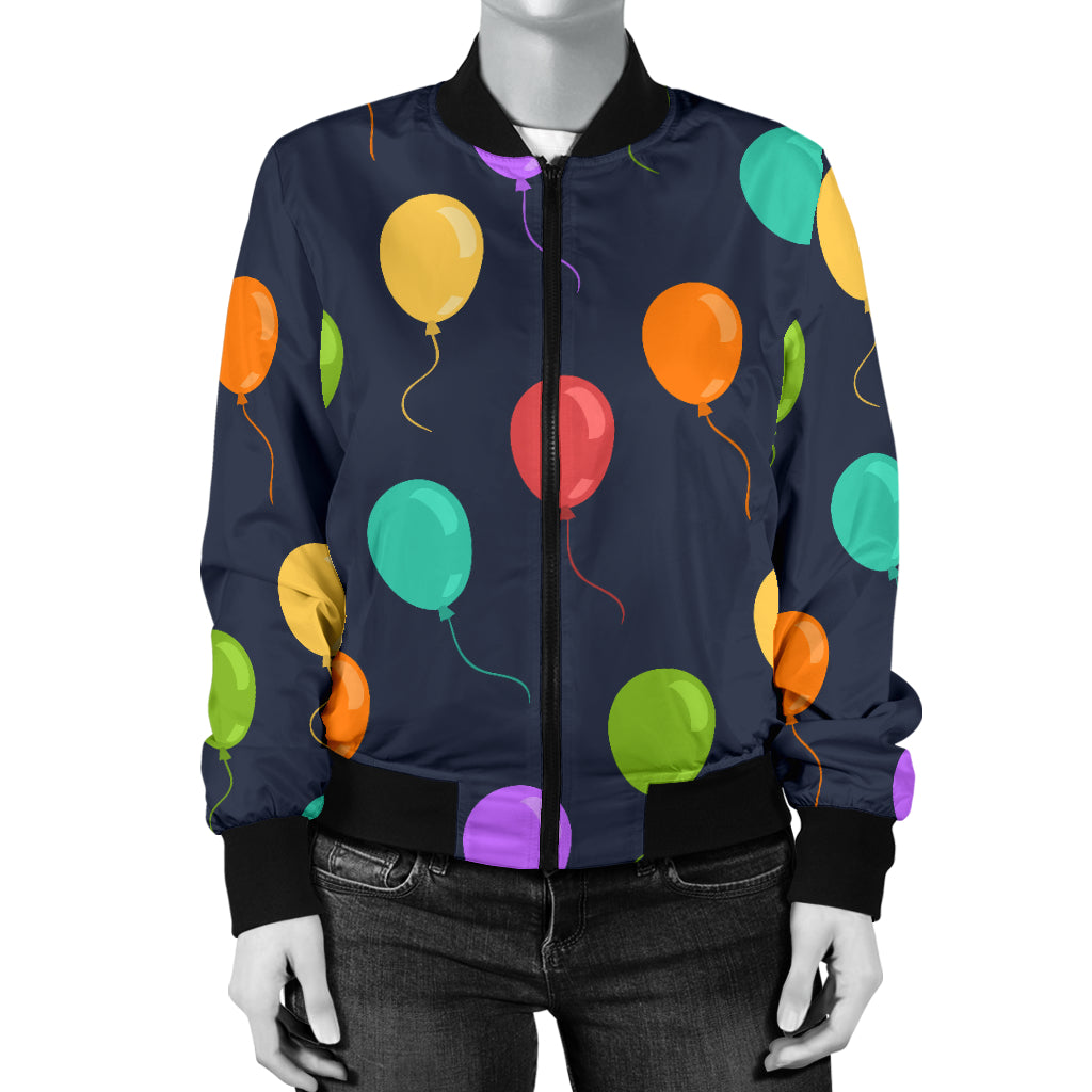 Ballon Colorful Pattern Print Design 03 Women's Bomber Jacket