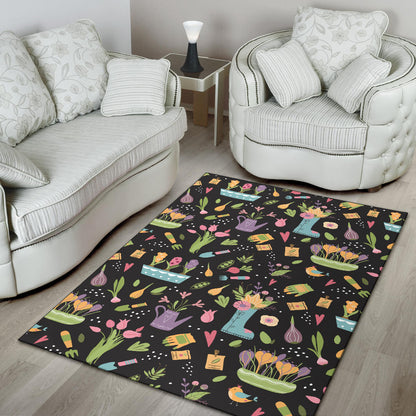 Gardening Pattern Print Design G03 Area Rugs