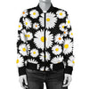 Daisy Pattern Print Design 01 Women's Bomber Jacket