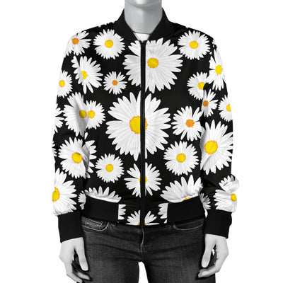 Daisy Pattern Print Design 01 Women's Bomber Jacket