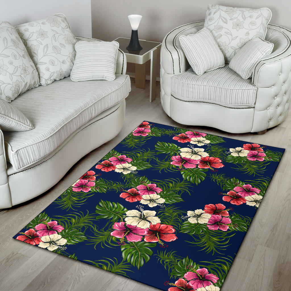 Hibiscus Pattern Print Design HB028 Area Rugs
