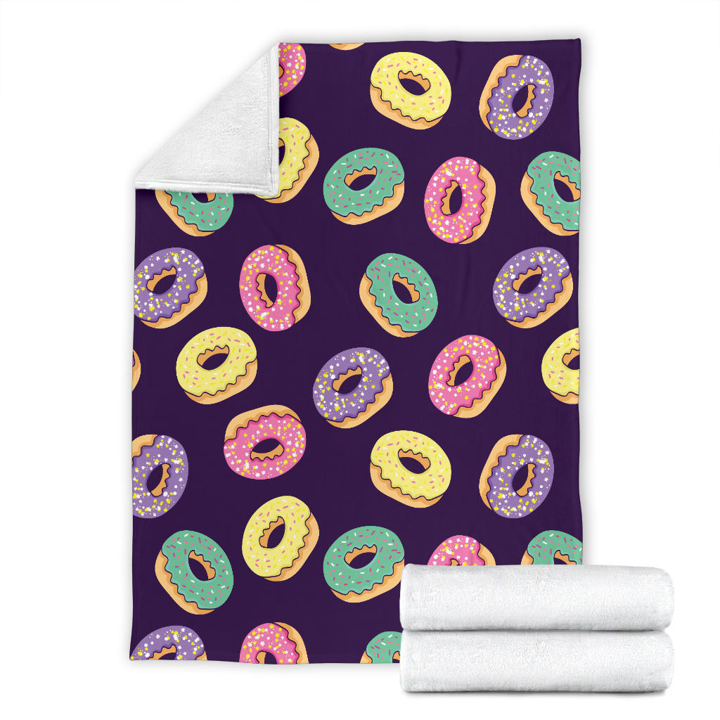 Donut Pattern Print Design DN08 Fleece Blanket
