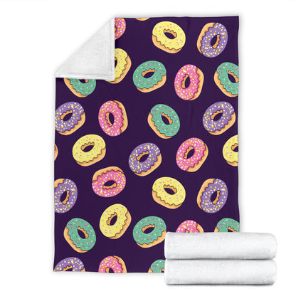 Donut Pattern Print Design DN08 Fleece Blanket