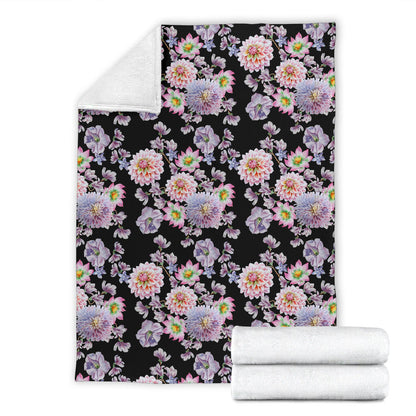 Dahlia Pattern Print Design DH012 Fleece Blanket