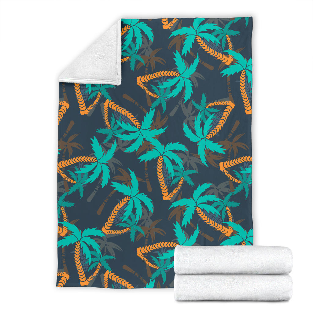 Palm Tree Pattern Print Design PT01 Fleece Blanket