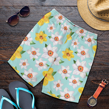 Daffodils Pattern Print Design DF07 Mens Shorts