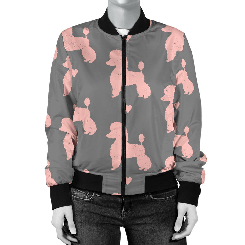 Poodle Pattern Print Design A02 Women's Bomber Jacket