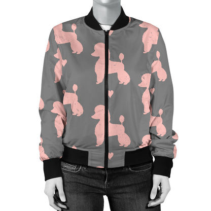 Poodle Pattern Print Design A02 Women's Bomber Jacket