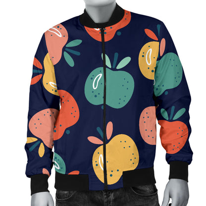 Apple Pattern Print Design AP09 Men Bomber Jacket