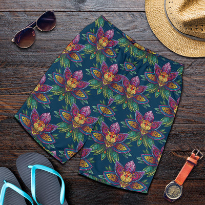 lotus Boho Pattern Print Design LO04 Mens Shorts