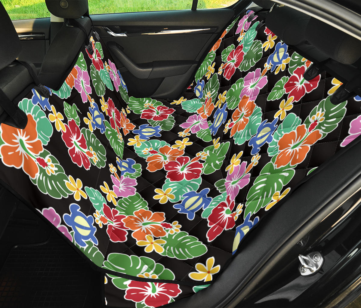 Hawaiian Themed Pattern Print Design H010 Rear Dog  Seat Cover