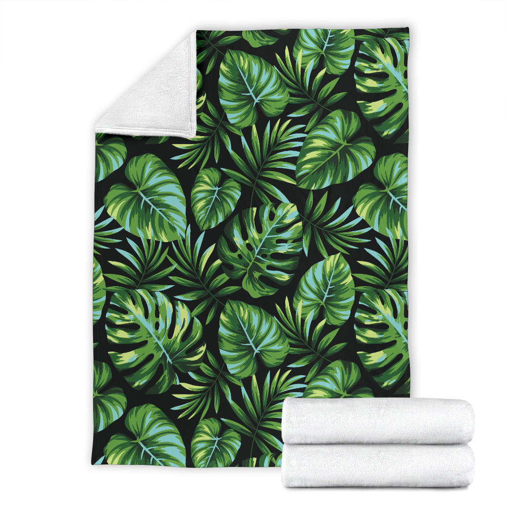 Palm Leaves Pattern Print Design PL013 Fleece Blanket