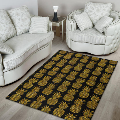 Gold Pineapple Pattern Print Design PP011 Area Rugs