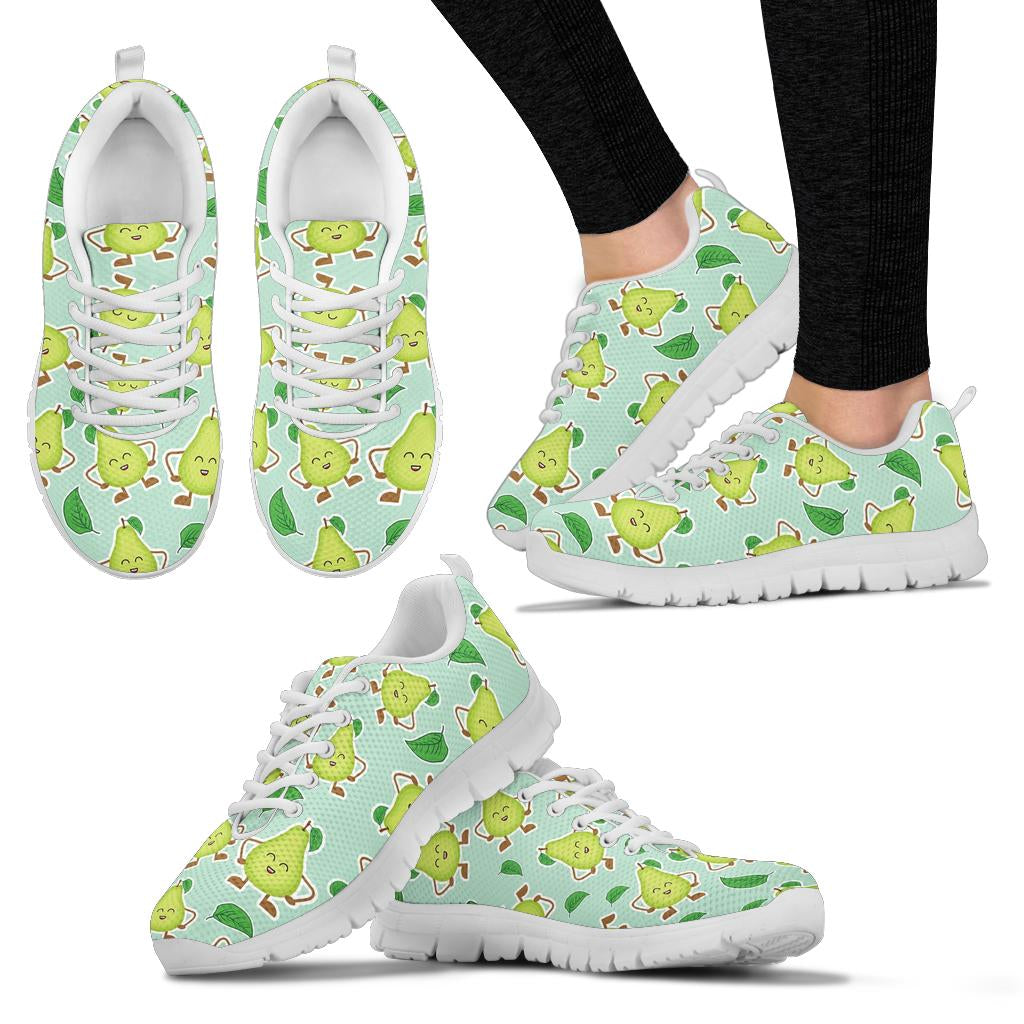 Avocado Pattern Print Design AC011 Sneakers White Bottom Shoes