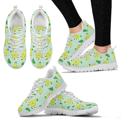 Avocado Pattern Print Design AC011 Sneakers White Bottom Shoes