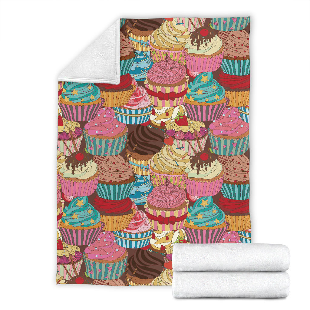 Cupcake Pattern Print Design CP01 Fleece Blanket