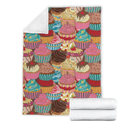 Cupcake Pattern Print Design CP01 Fleece Blanket