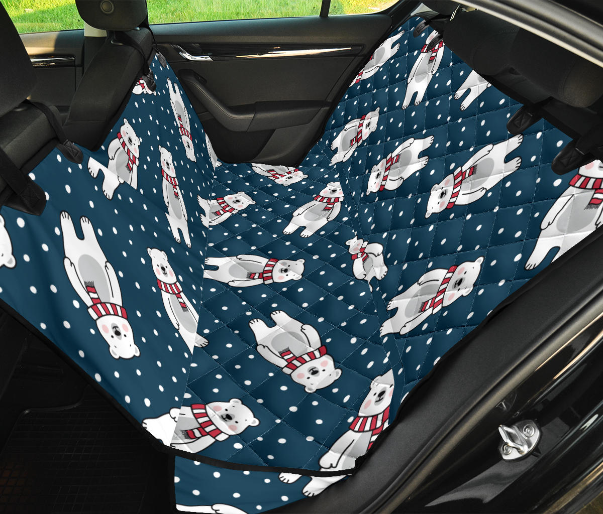 Polar Bear Pattern Print Design PB05 Rear Dog  Seat Cover