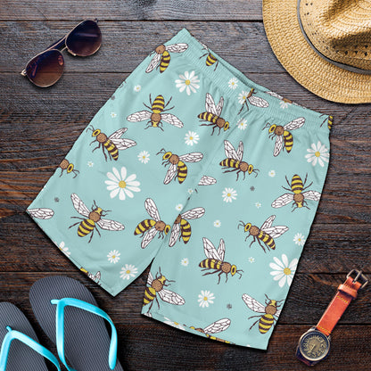 Bee Pattern Print Design BEE010 Mens Shorts