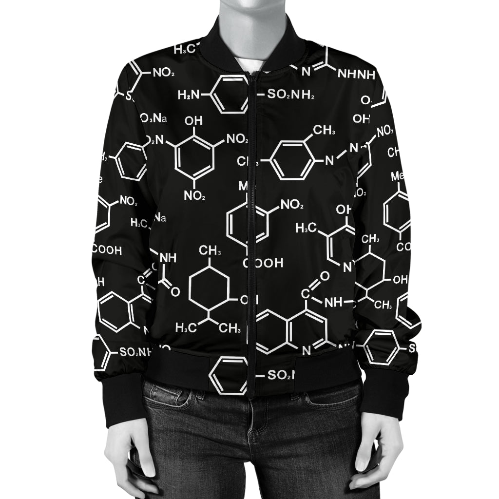 Chemical Pattern Print Design 02 Women's Bomber Jacket