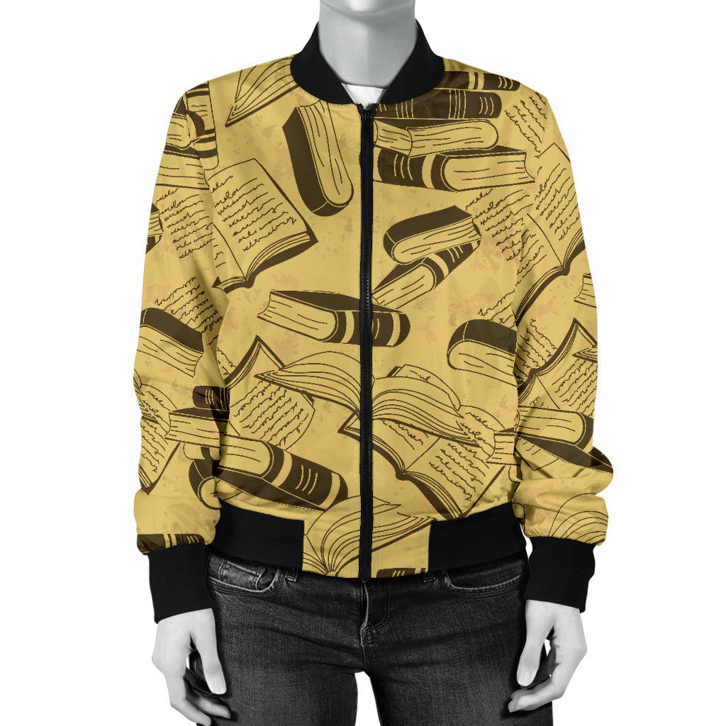 Book Pattern Print Design 02 Women's Bomber Jacket