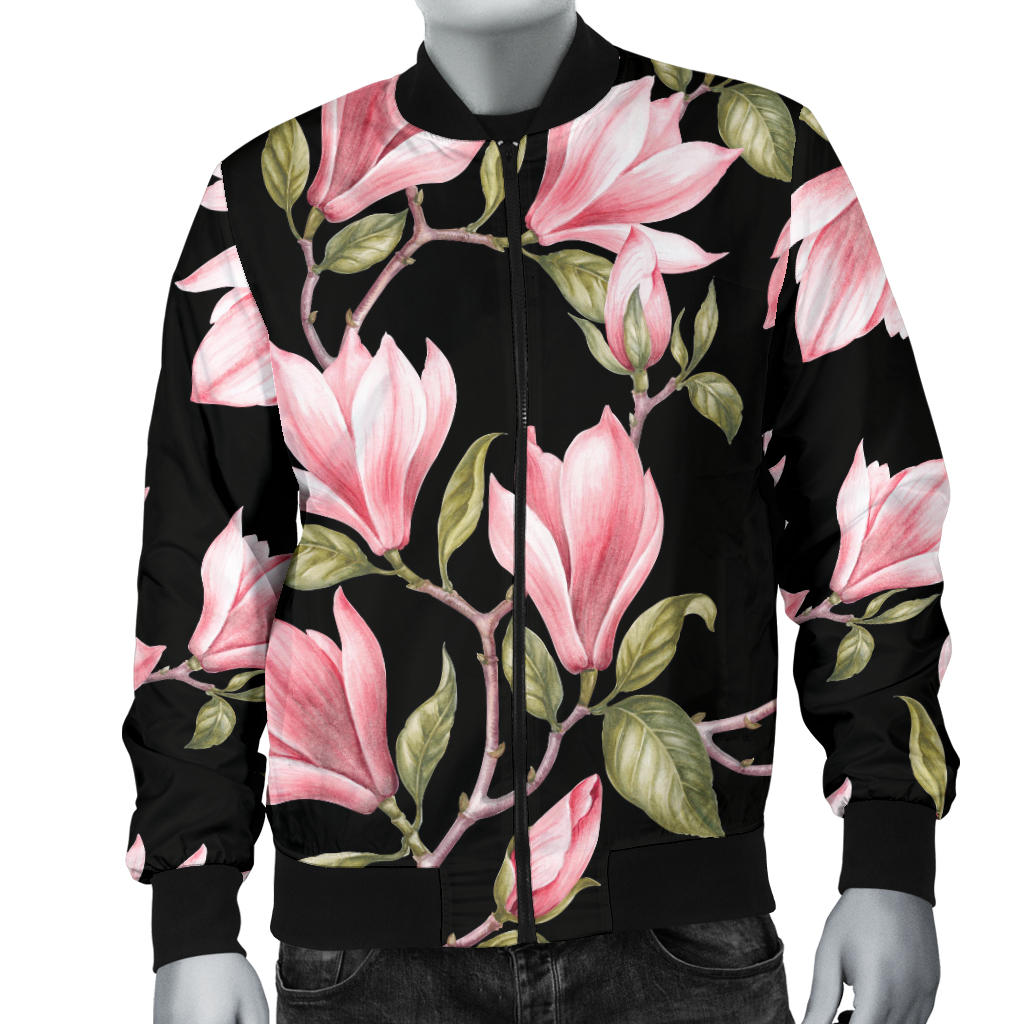 Magnolia Pattern Print Design MAG03 Men Bomber Jacket