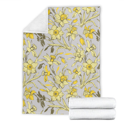 Daffodils Pattern Print Design DF05 Fleece Blanket