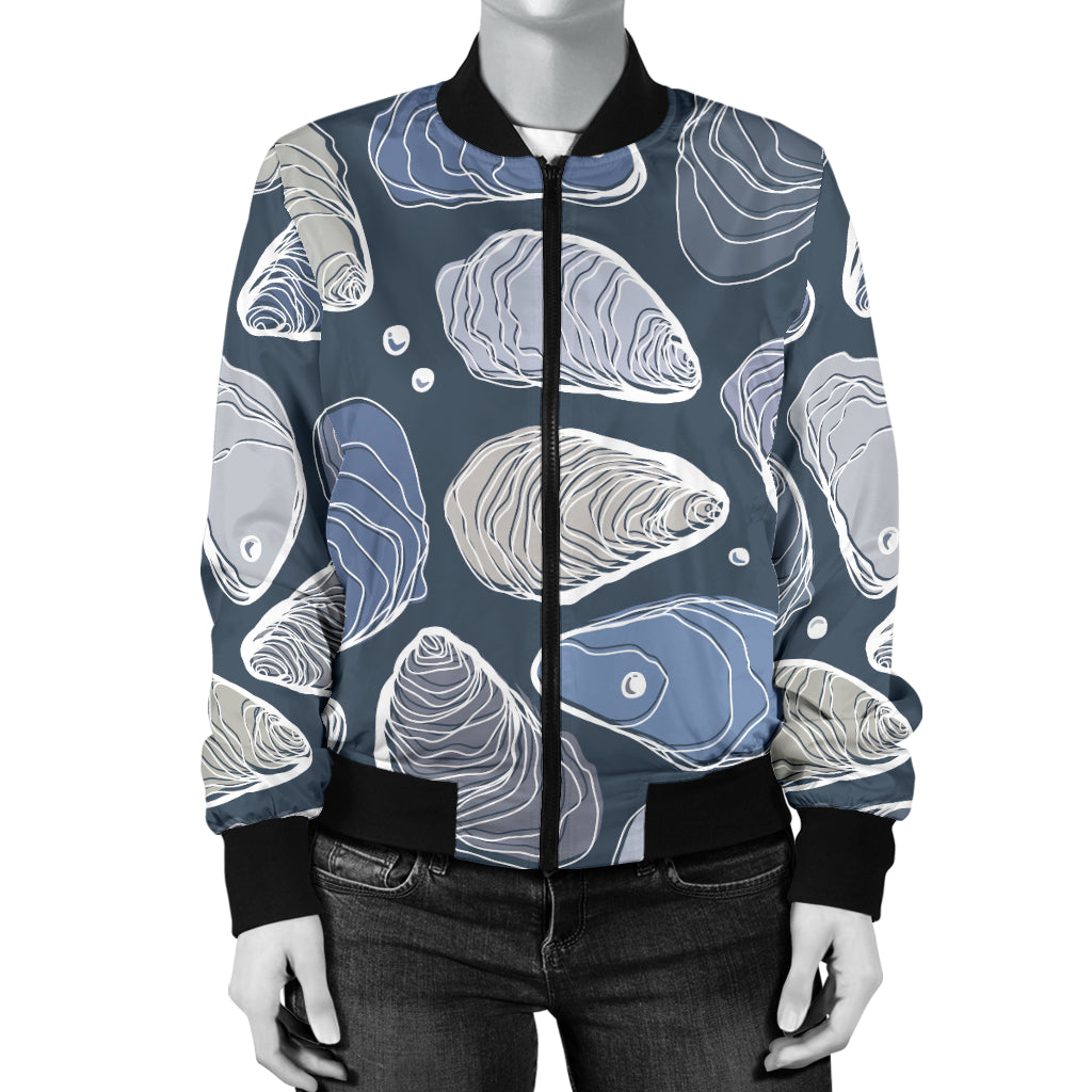 Oyster Pattern Print Design 02 Women's Bomber Jacket
