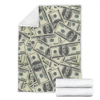 Dollar Pattern Print Design DO02 Fleece Blanket
