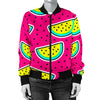 Watermelon Pattern Print Design WM04 Women Bomber Jacket