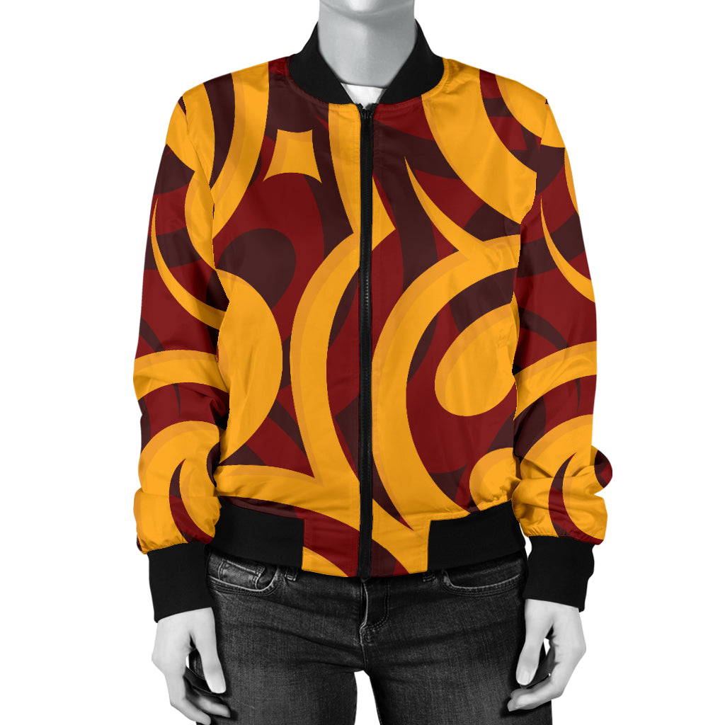 Maori Pattern Print Design 02 Women's Bomber Jacket