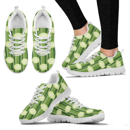Cucumber Pattern Print Design CC03 Sneakers White Bottom Shoes