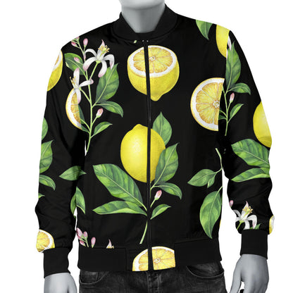 Lemon Pattern Print Design LM02 Men Bomber Jacket