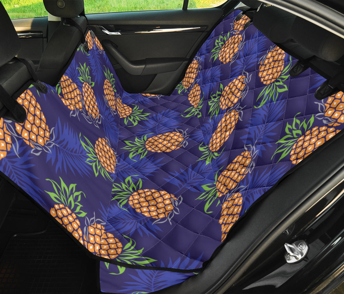 Pineapple Pattern Print Design PP02 Rear Dog  Seat Cover