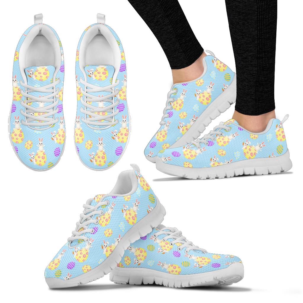 Easter Eggs Pattern Print Design RB015 Sneakers White Bottom Shoes