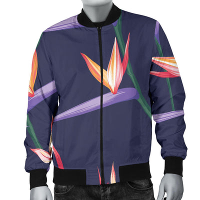 Bird Of Paradise Pattern Print Design BOP015 Men Bomber Jacket