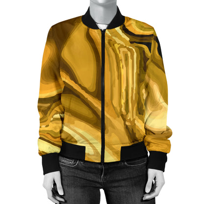 Liquid Pattern Print Design 03 Women's Bomber Jacket