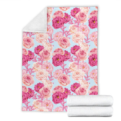 Lisianthus Pattern Print Design LT05 Fleece Blanket