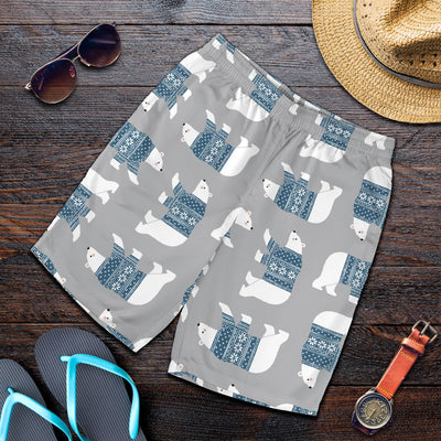 Polar Bear Pattern Print Design A03 Mens Shorts