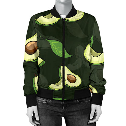 Avocado Pattern Print Design AC07 Women Bomber Jacket