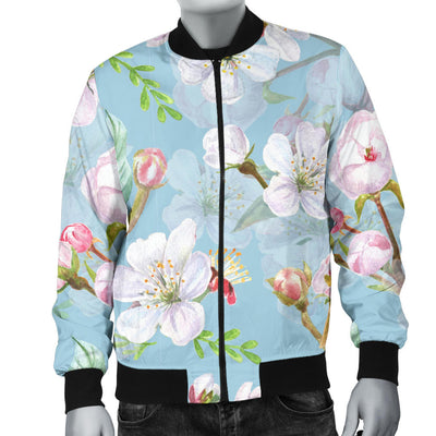 Apple blossom Pattern Print Design AB06 Men Bomber Jacket