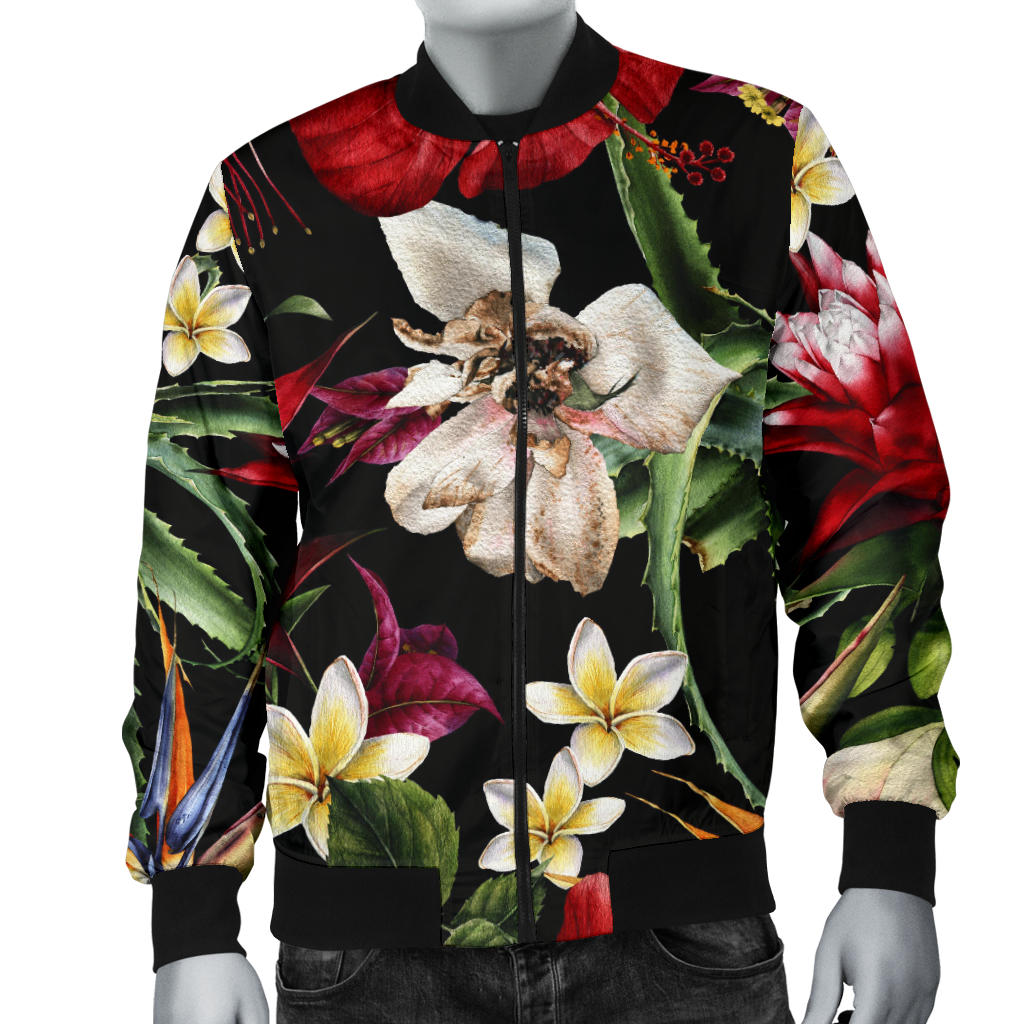 Summer Floral Pattern Print Design SF03 Men Bomber Jacket