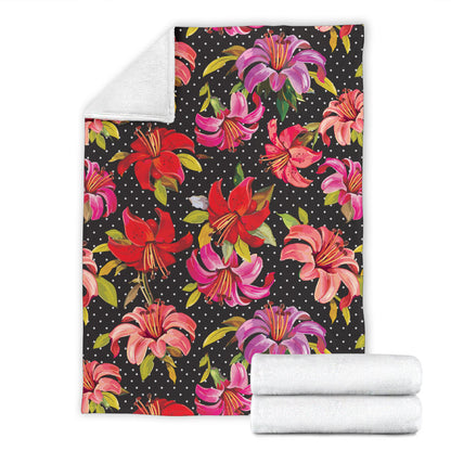 Lily Pattern Print Design LY012 Fleece Blanket