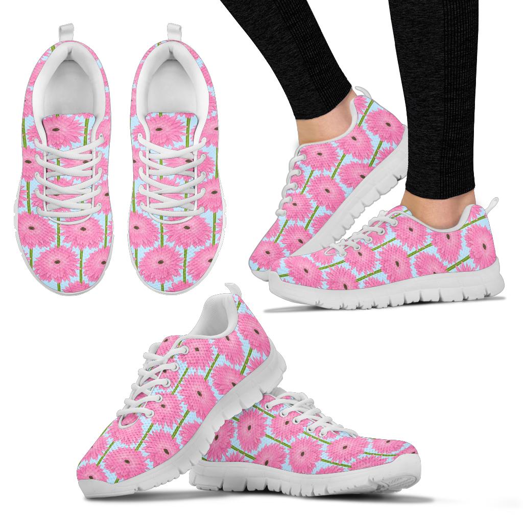 Gerberas Pattern Print Design GB01 Sneakers White Bottom Shoes