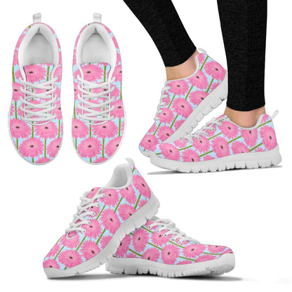Gerberas Pattern Print Design GB01 Sneakers White Bottom Shoes