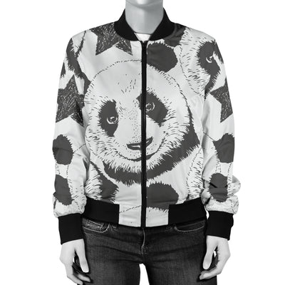 Panda Pattern Print Design A02 Women's Bomber Jacket