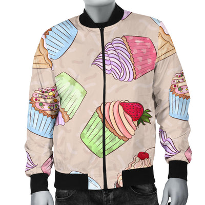 Cupcake Pattern Print Design CP06 Men Bomber Jacket